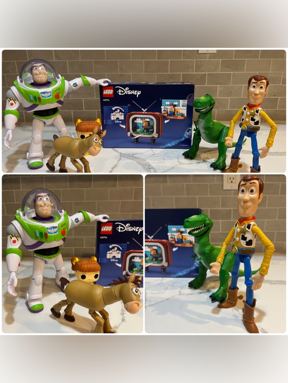 Toy Story Action Figure Set - Green Buzz, Yellow Woody & Green Rex